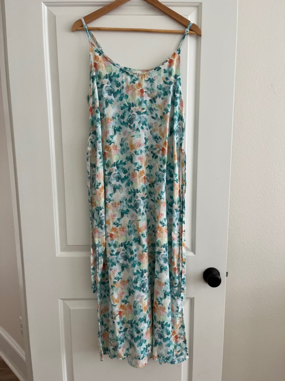 cloth & stone Floral Lightweight Spaghetti Straps Midi Slip Dress